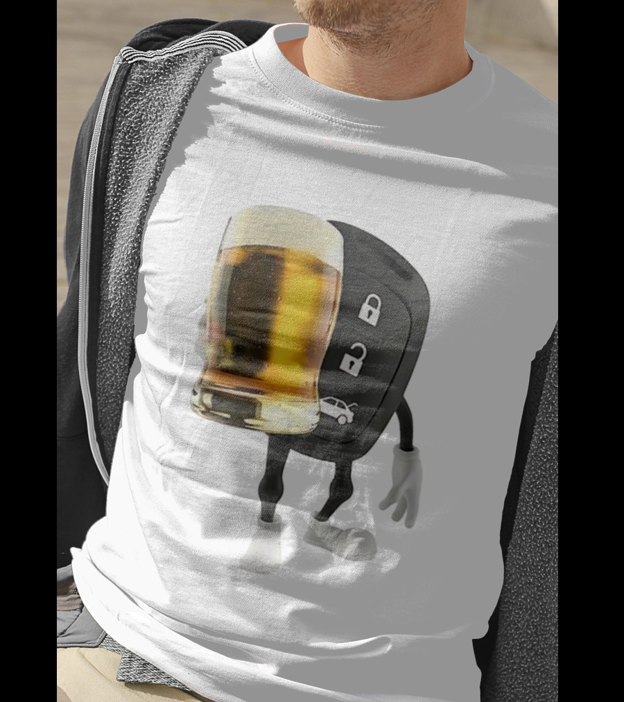 Beer Glass Car Key Locks T-Shirt