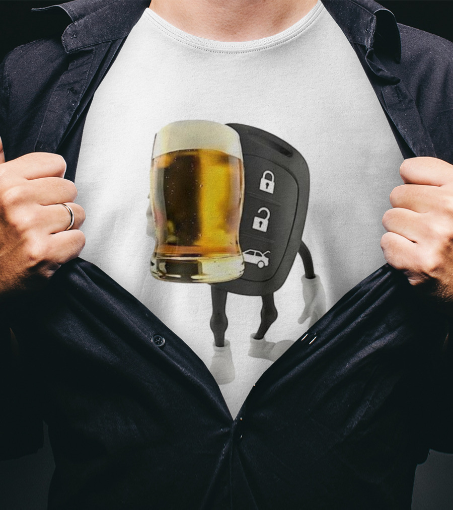 Beer Glass Car Key Locks T-Shirt