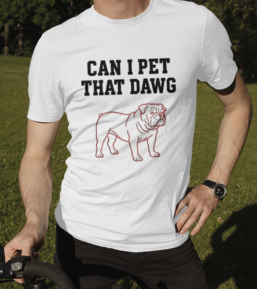 Georgia Bulldog Can I Pet That Dawg Sketch T-Shirt