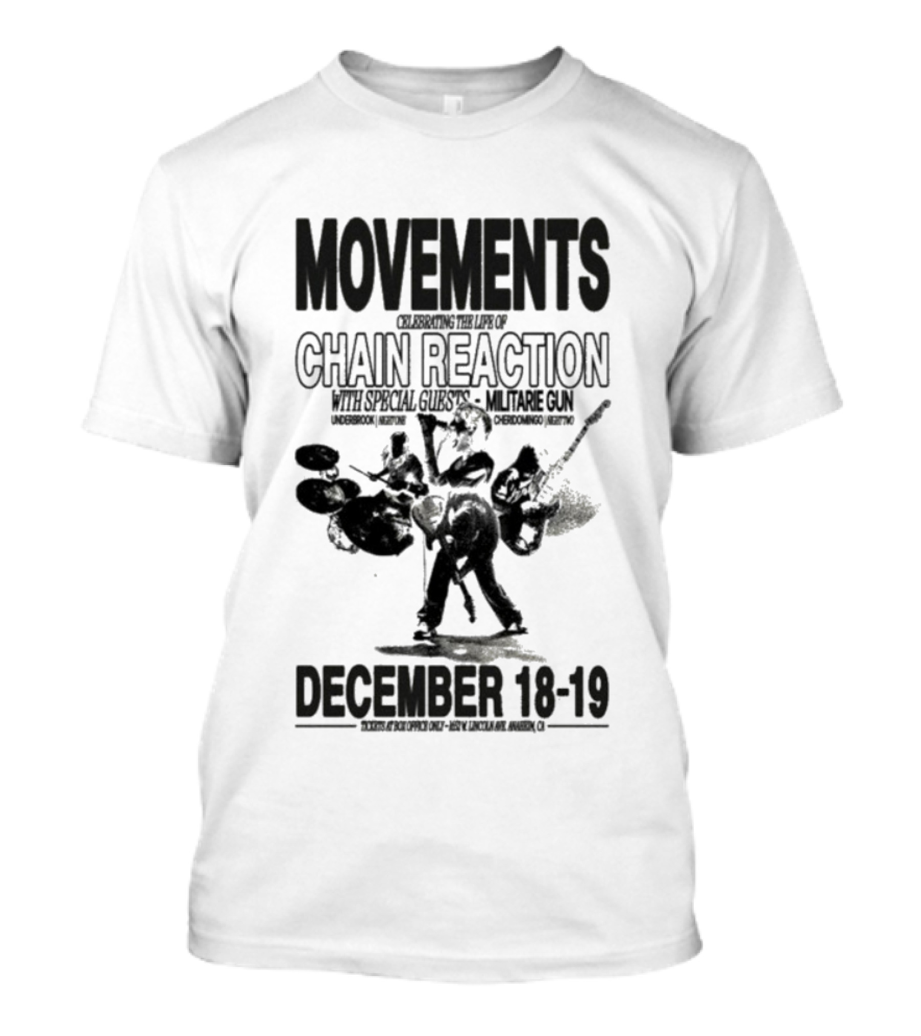 Movements Chain Reaction Anaheim CA December 18-19 2025 Concert T-Shirt