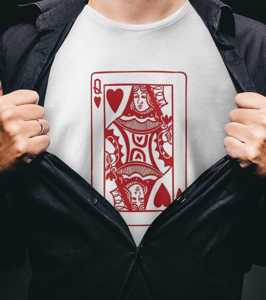 Queen Of Hearts Card Playing Poker Symbol T-Shirt