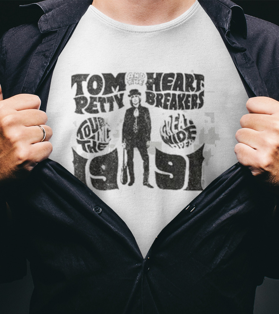 Tom Petty And The Heartbreakers Great Wide Open Tour 1991 Vintage Style T-Shirt
