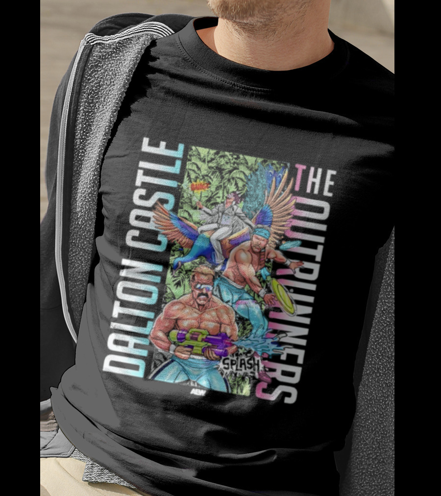 Dalton Castle The Outrunners Pro Wrestling Splash AEW Merch T-Shirt