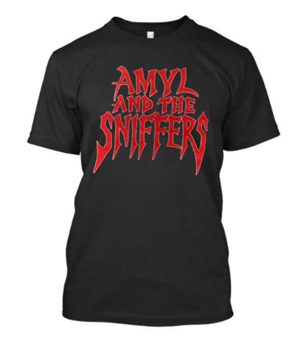 Amyl And The Sniffers Red Spiked Lettering Band Name Graphic T-Shirt