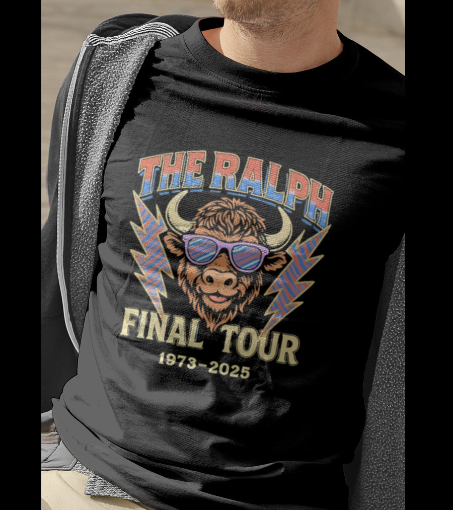 The Ralph Bison Wearing Glasses Lightning Final Tour 1973-2025 T-Shirt