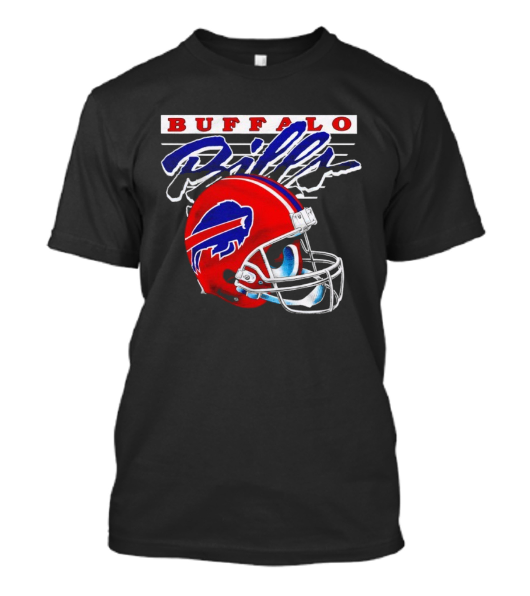 Buffalo Bills Gradient Alternate Helmet Team Title T-Shirt