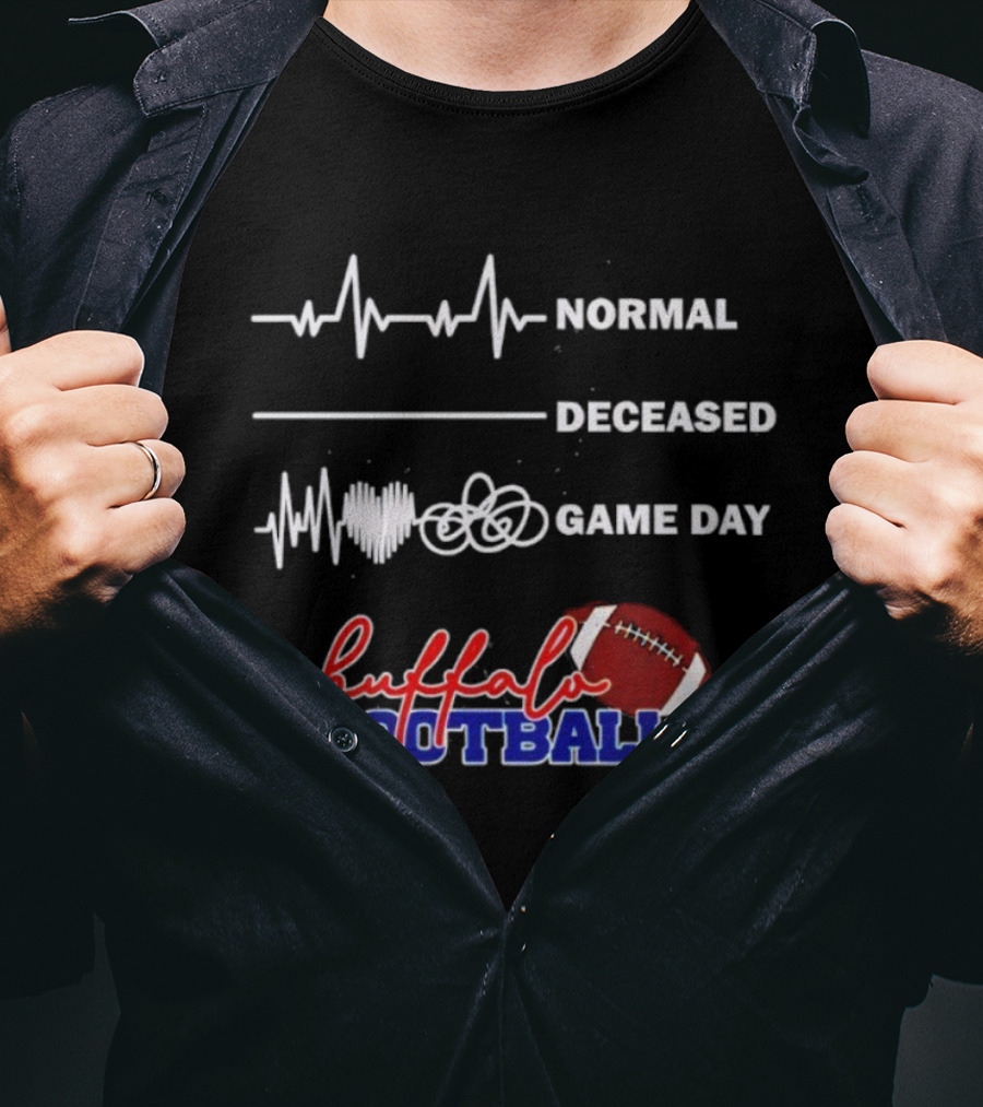 Buffalo Football Normal Deceased Game Day Heartbeat T-Shirt