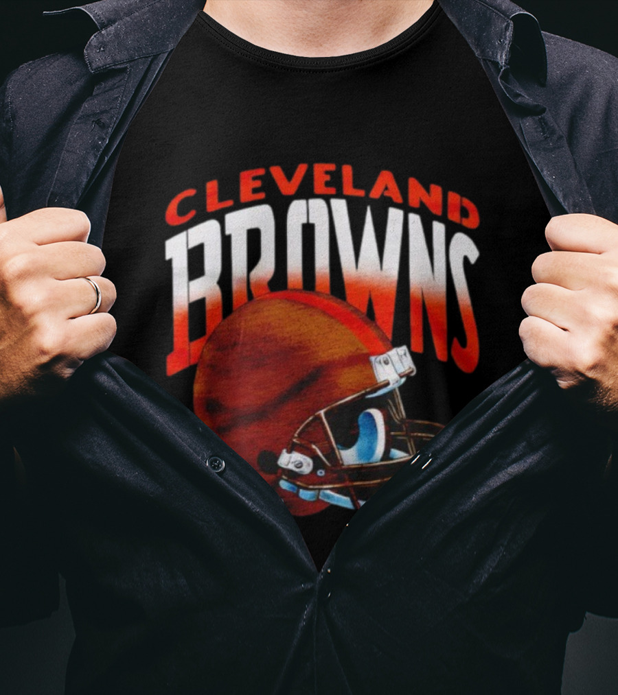 Cleveland Browns Gradient Alt Helmet Browns Football Fan Apparel T-Shirt