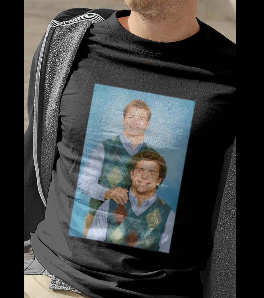 Drake Maye Will Campbell Step Brothers Portrait Parody T-Shirt