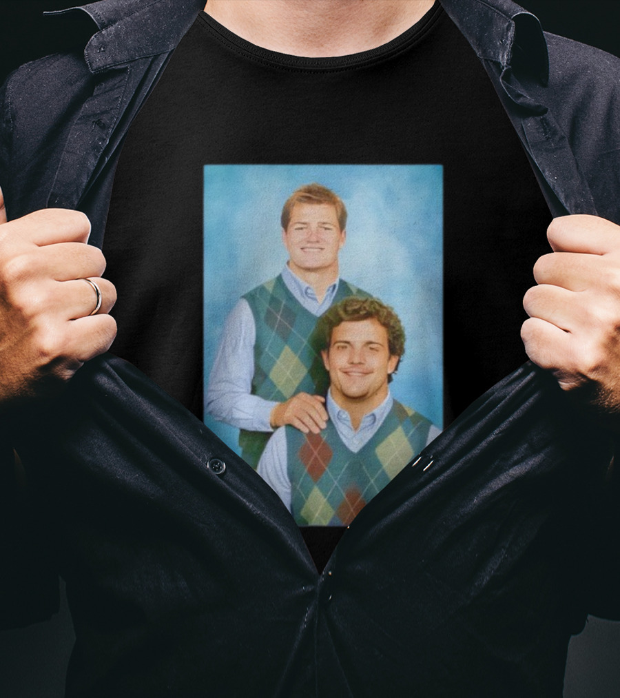 Drake Maye Will Campbell Step Brothers Portrait Parody T-Shirt