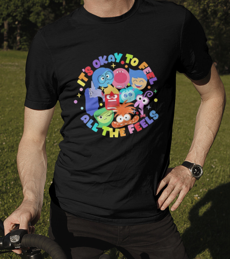 It's Okay To Feel All The Feels Rainbow Characters Circle T-Shirt