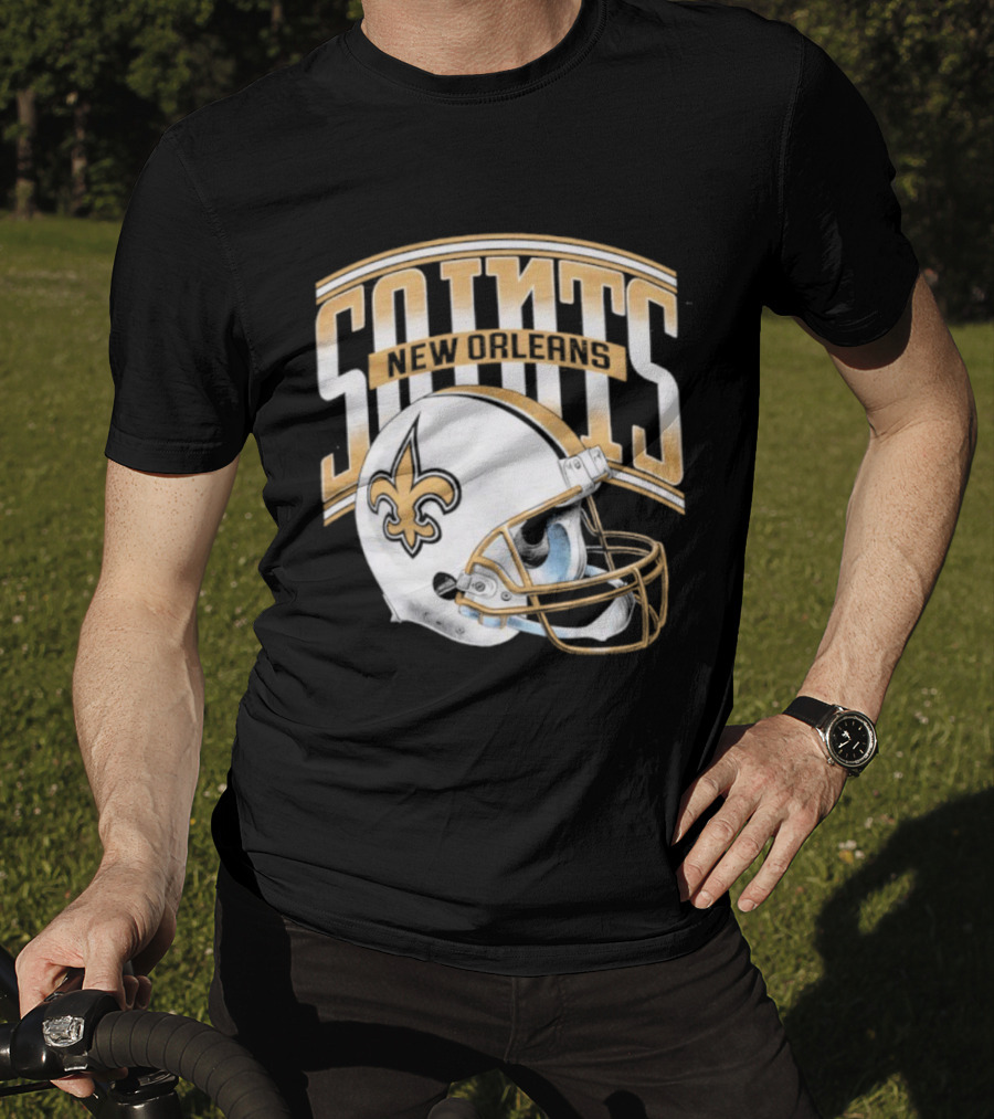 New Orleans Saints Football Helmet Gradient Style T-Shirt