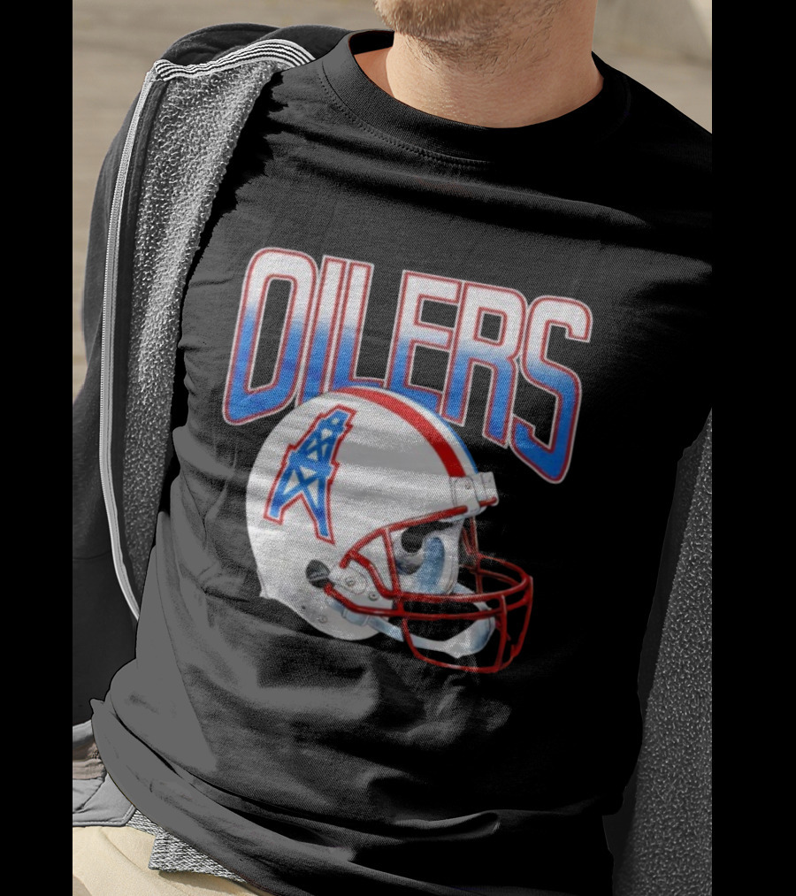 Oilers Football Gradient Helmet Classic Logo T-Shirt