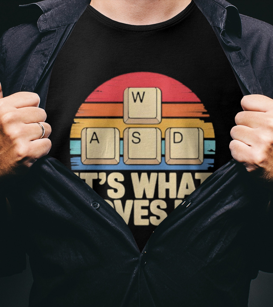 Retro WASD It's What Moves Me Gaming Keys Funny PC Gamer T-Shirt