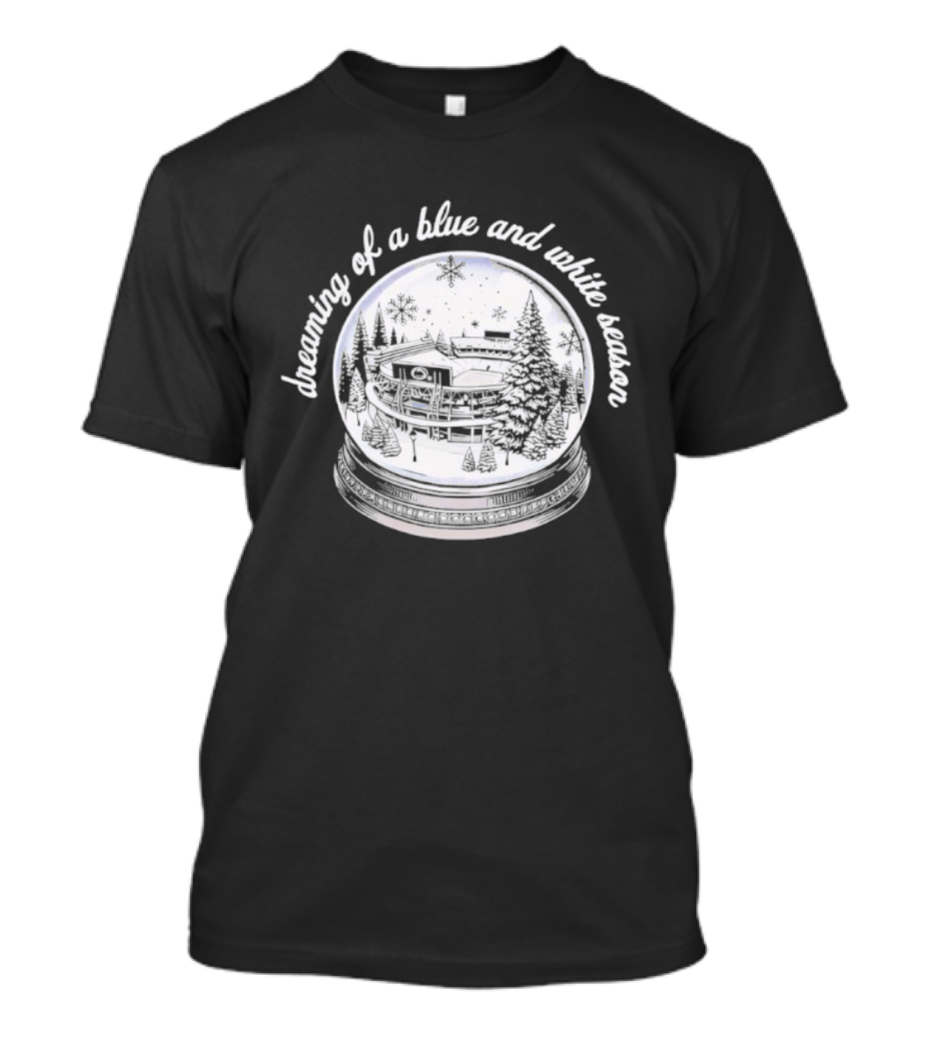 Dreaming Of A Blue And White Penn State Stadium Snow Globe T-Shirt