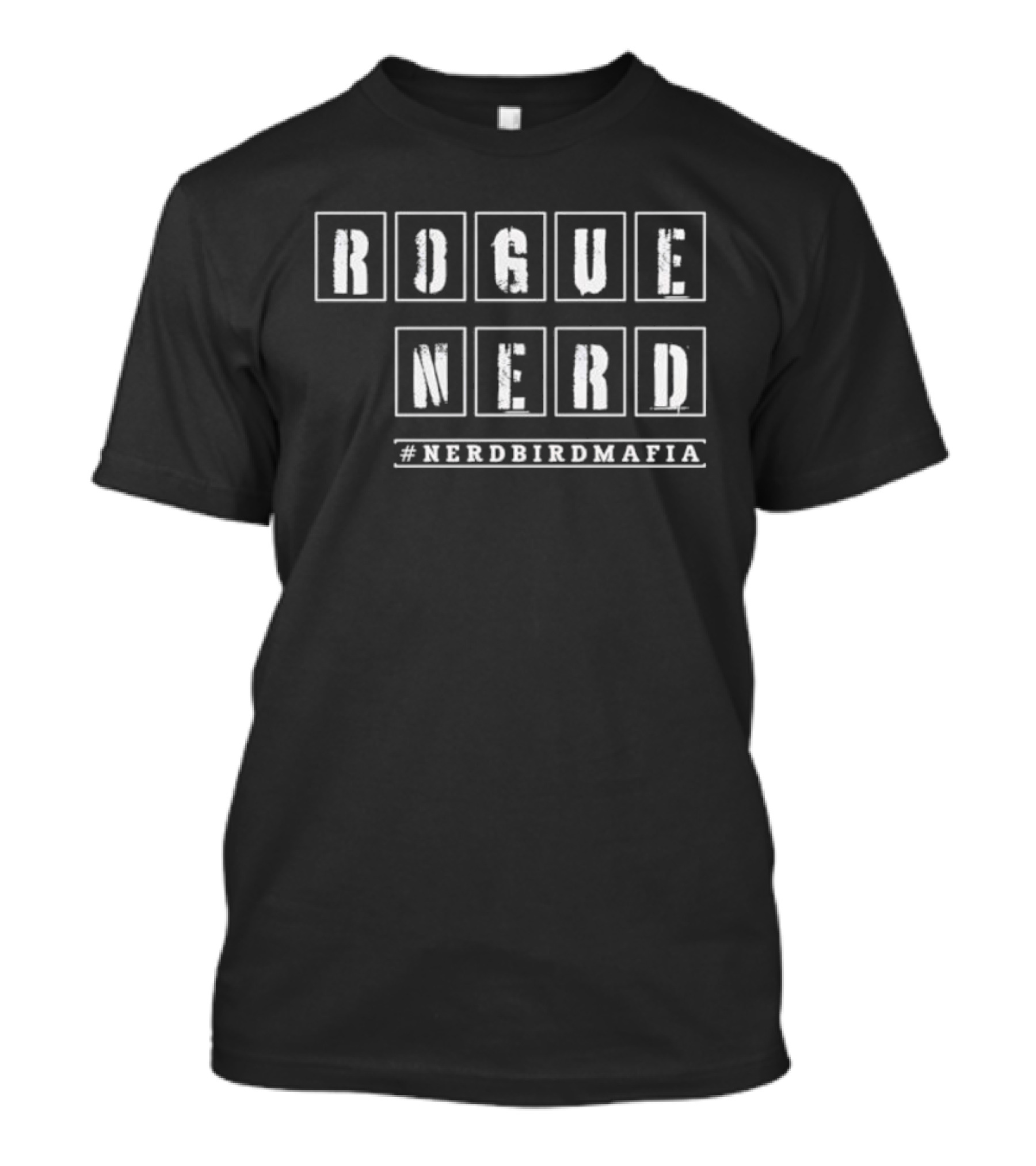Rogue Nerd NERDBIRDMAFIA Bold Text Style T-Shirt