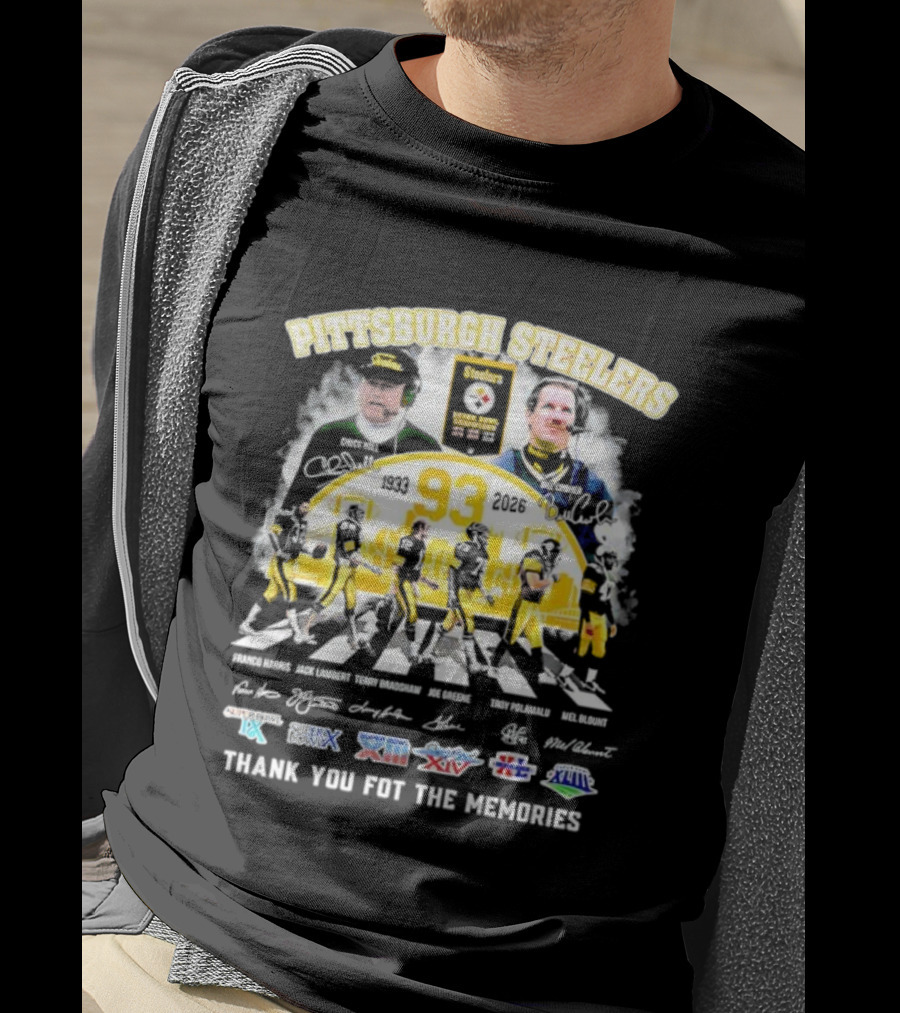 Pittsburgh Steelers Legendary 93 Years Coaches Players Signatures Memories T-Shirt
