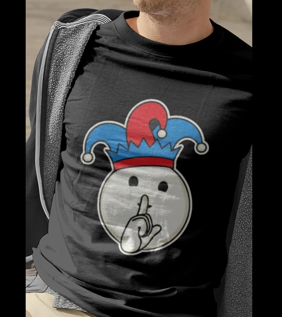 Silent Fool Jester Emoji Quiet Gesture T-Shirt
