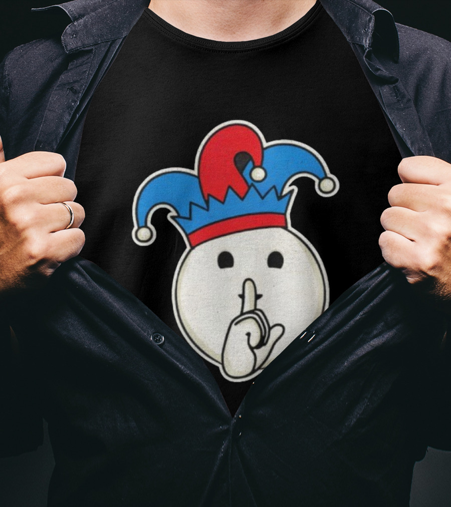 Silent Fool Jester Emoji Quiet Gesture T-Shirt