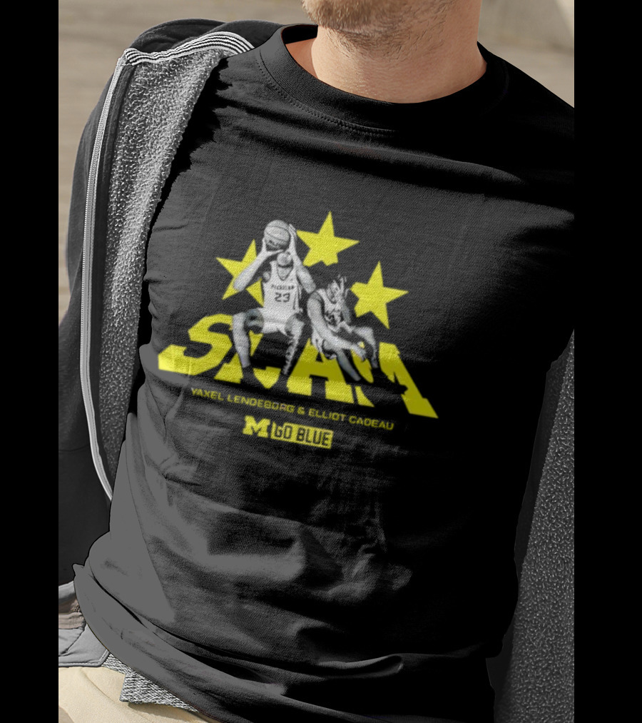 SLAM Yaxel Lendeborg Elliot Cadeau Michigan M Go Blue Stars T-Shirt