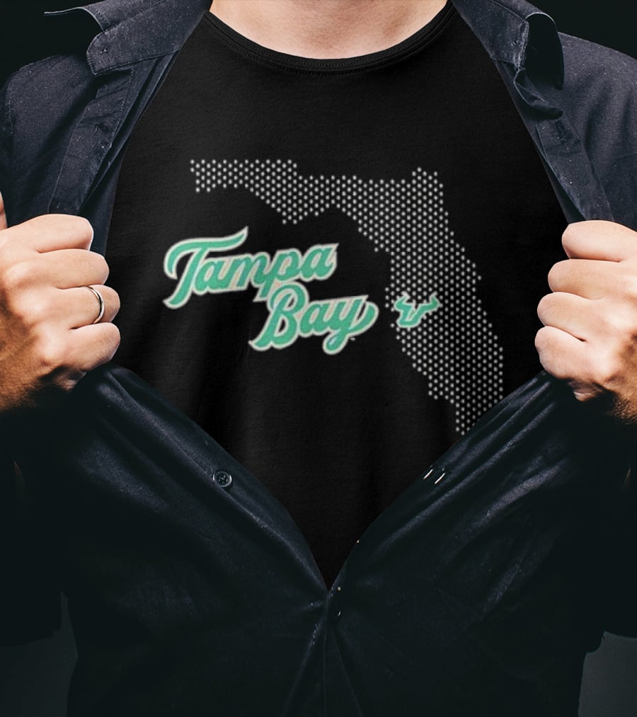 Tampa Bay Florida Mesh Map Graphic T-Shirt