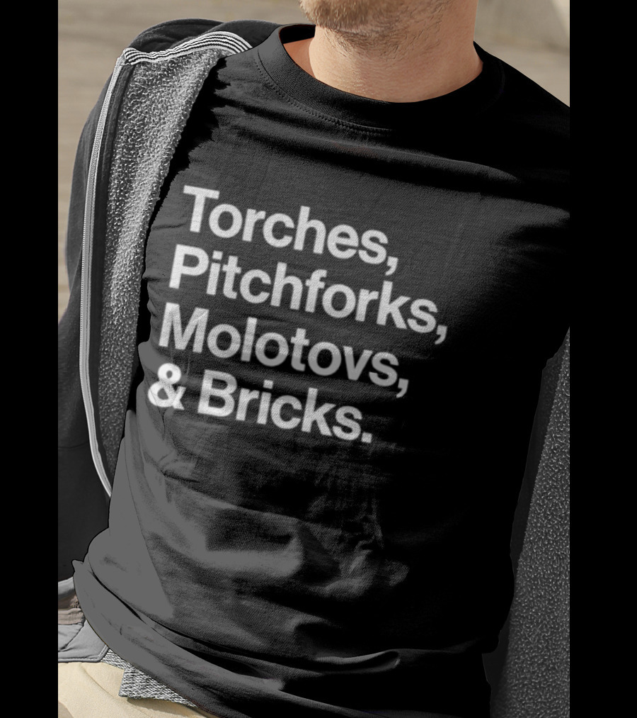 Tom Morello Torches Pitchforks Molotovs Bricks 2025 World Tour T-Shirt