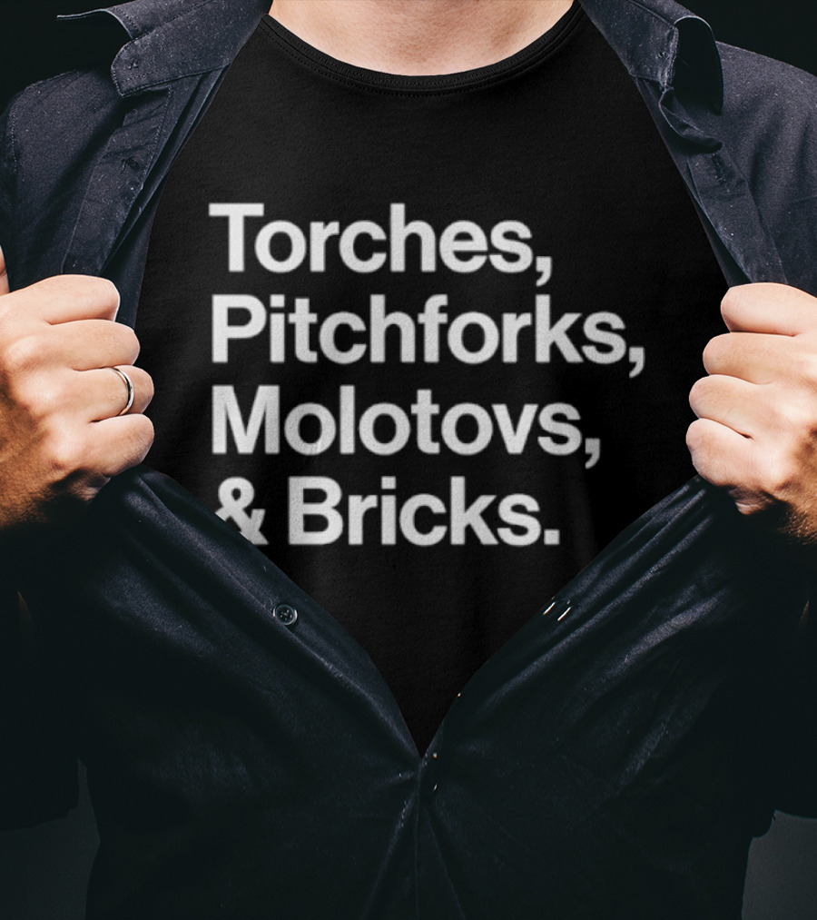 Tom Morello Torches Pitchforks Molotovs Bricks 2025 World Tour T-Shirt