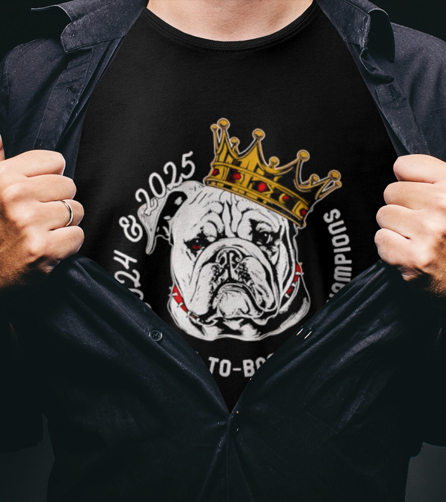 2024 2025 Back-to-Back SEC Champions Bulldog Crown T-Shirt