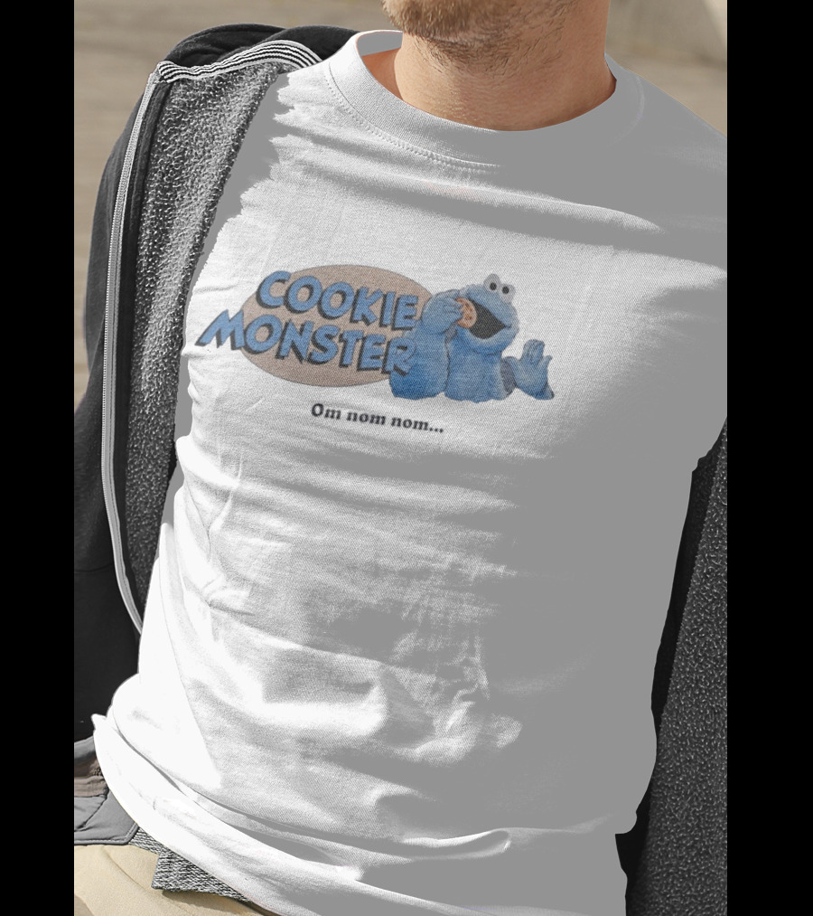 Cookie Monster Om Nom Nom Cookie Eating Fun T-Shirt