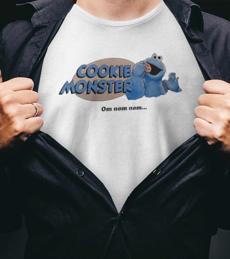 Cookie Monster Om Nom Nom Cookie Eating Fun T-Shirt