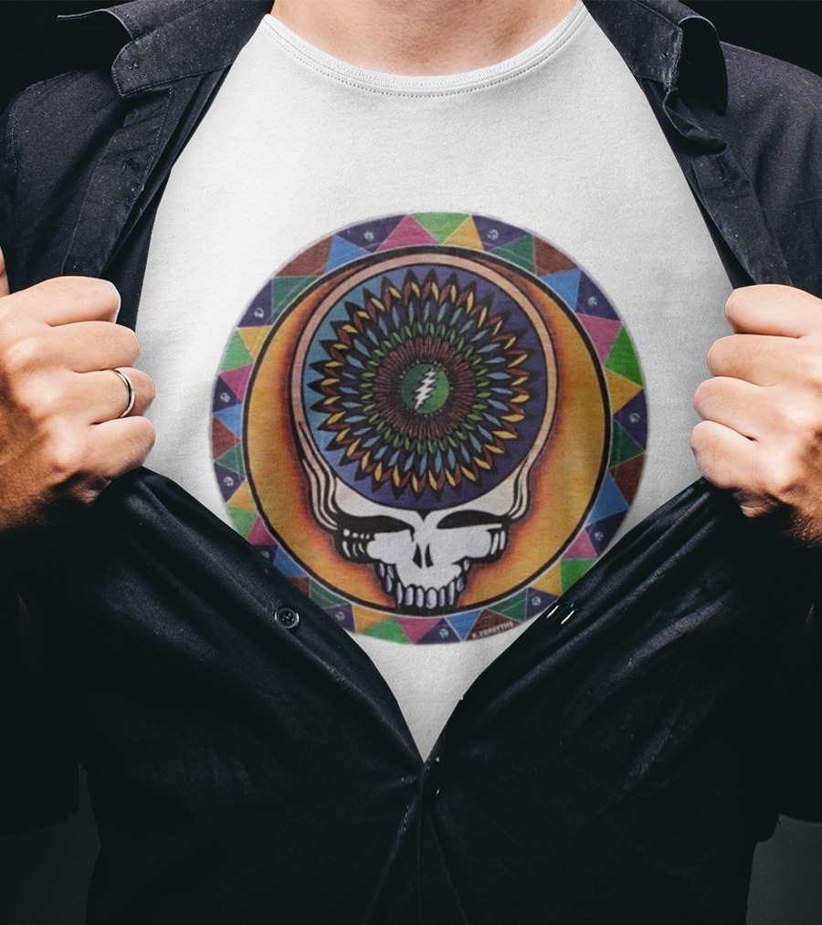Grateful Dead Steal Your Face Skull Mandala Lightning Bolt T-Shirt