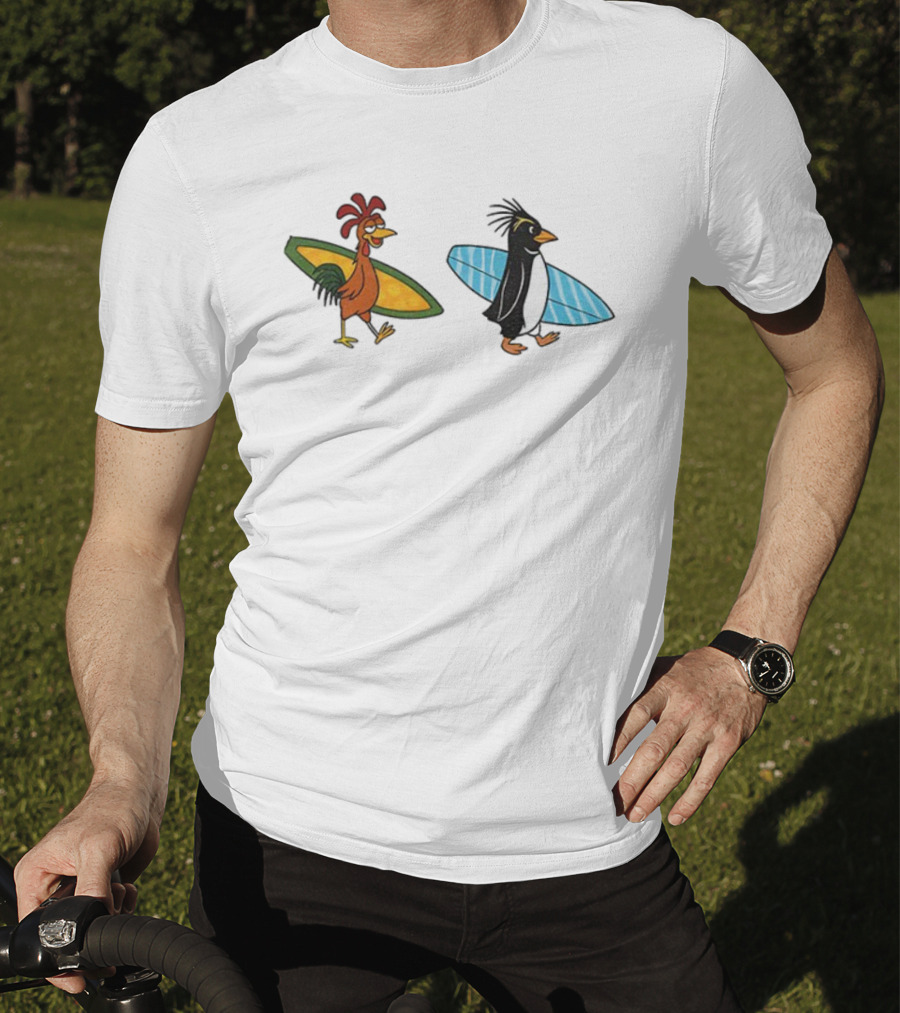 Joe And Cody Surfing Chicken And Penguin Adventure T-Shirt