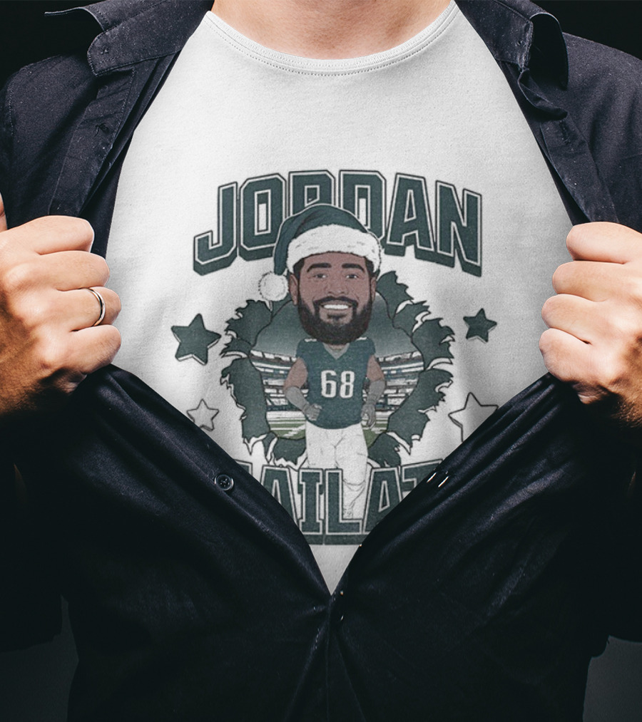 Jordan Mailata Santa Hat Philadelphia Eagles Football NFL Merry Christmas T-Shirt