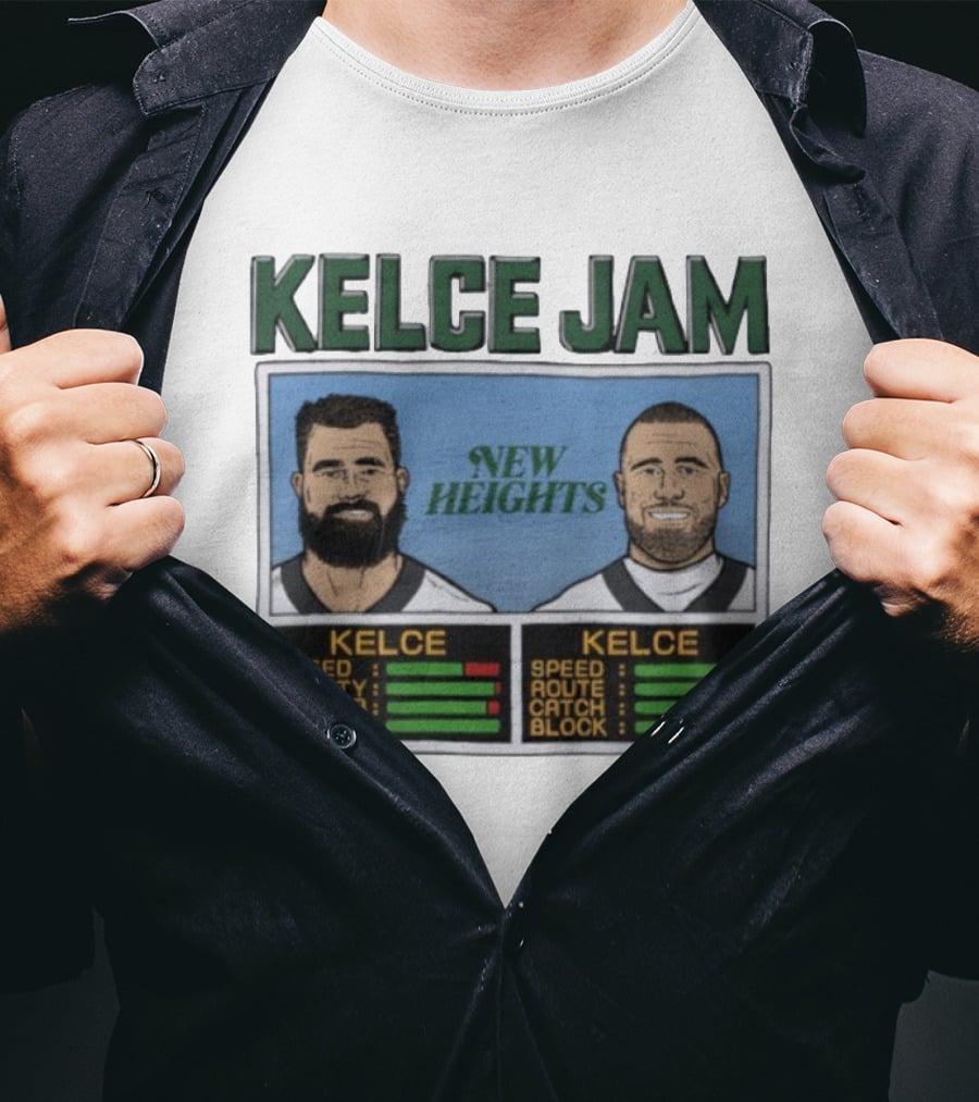 Kelce Jam New Heights Speed Agility Power Route Catch Block T-Shirt