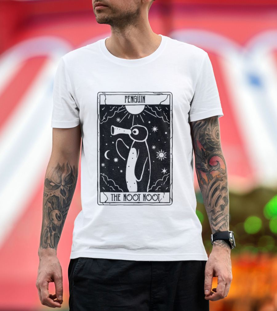 Penguin Noot Noot Tarot Card Funny Design T-Shirt