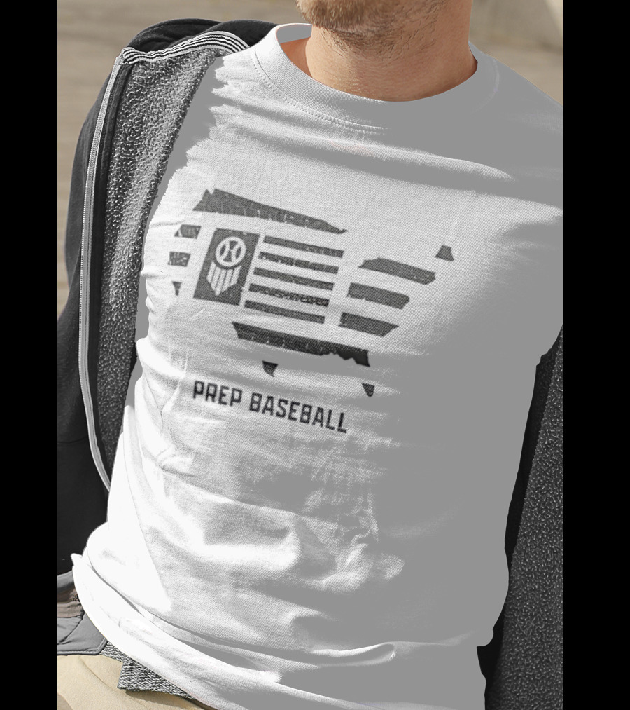Prep Baseball United States Flag Map Design T-Shirt