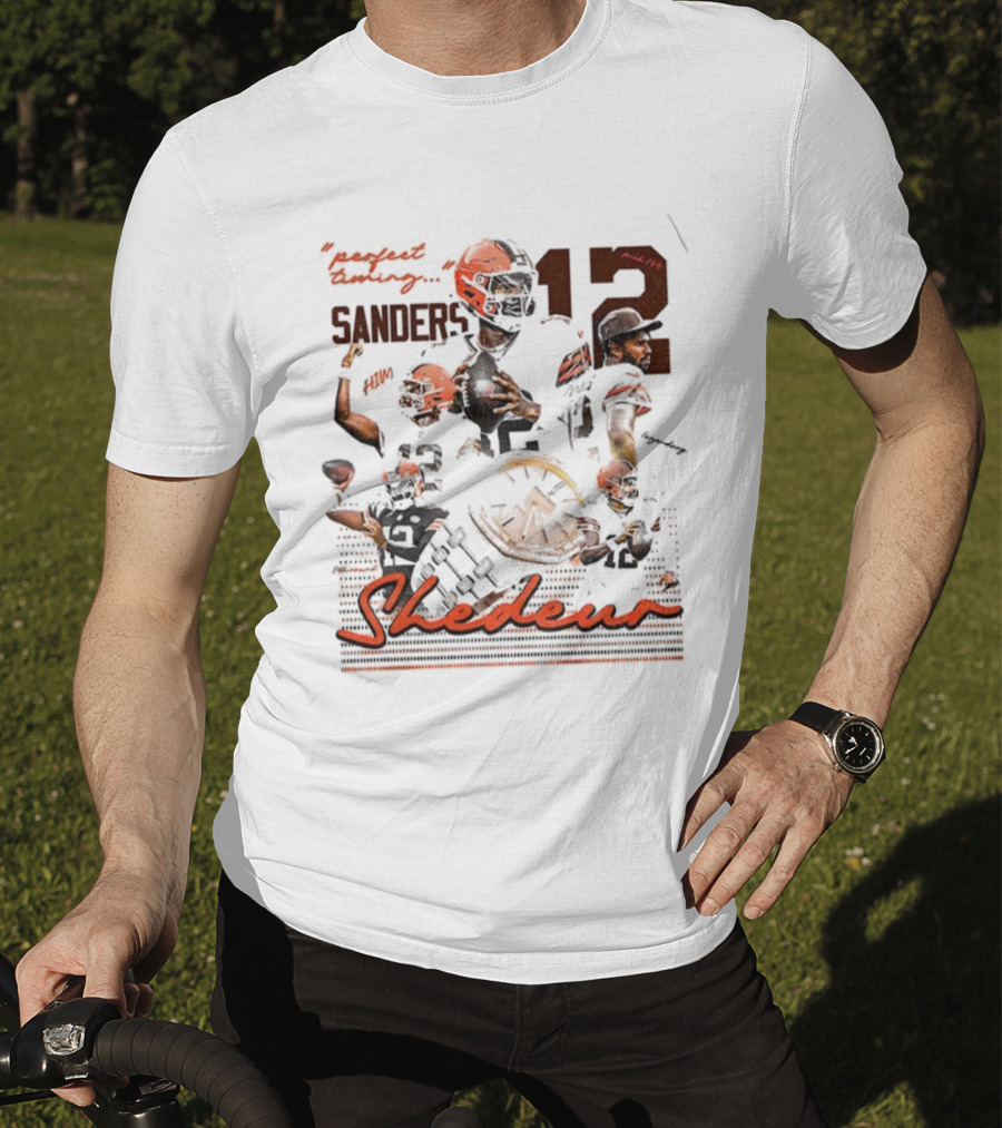 Shedeur Sanders 12 Perfect Timing Cleveland Browns NFL Football 2025 T-Shirt