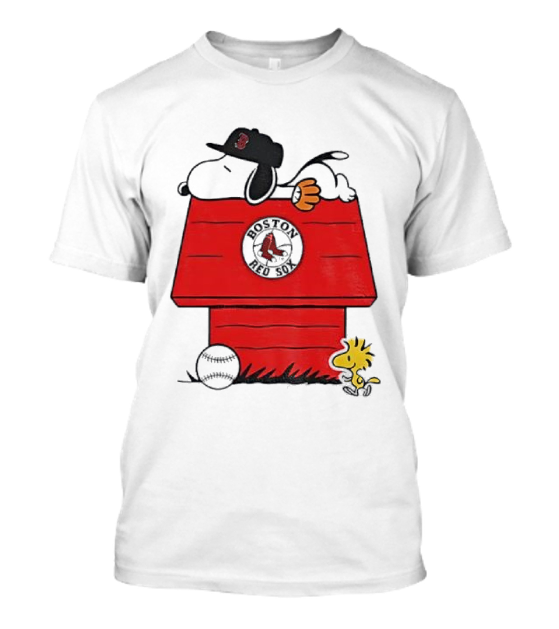 Snoopy Woodstock Boston Red Sox Dugout MLB Baseball T-Shirt