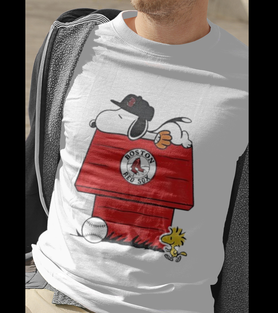 Snoopy Woodstock Boston Red Sox Dugout MLB Baseball T-Shirt