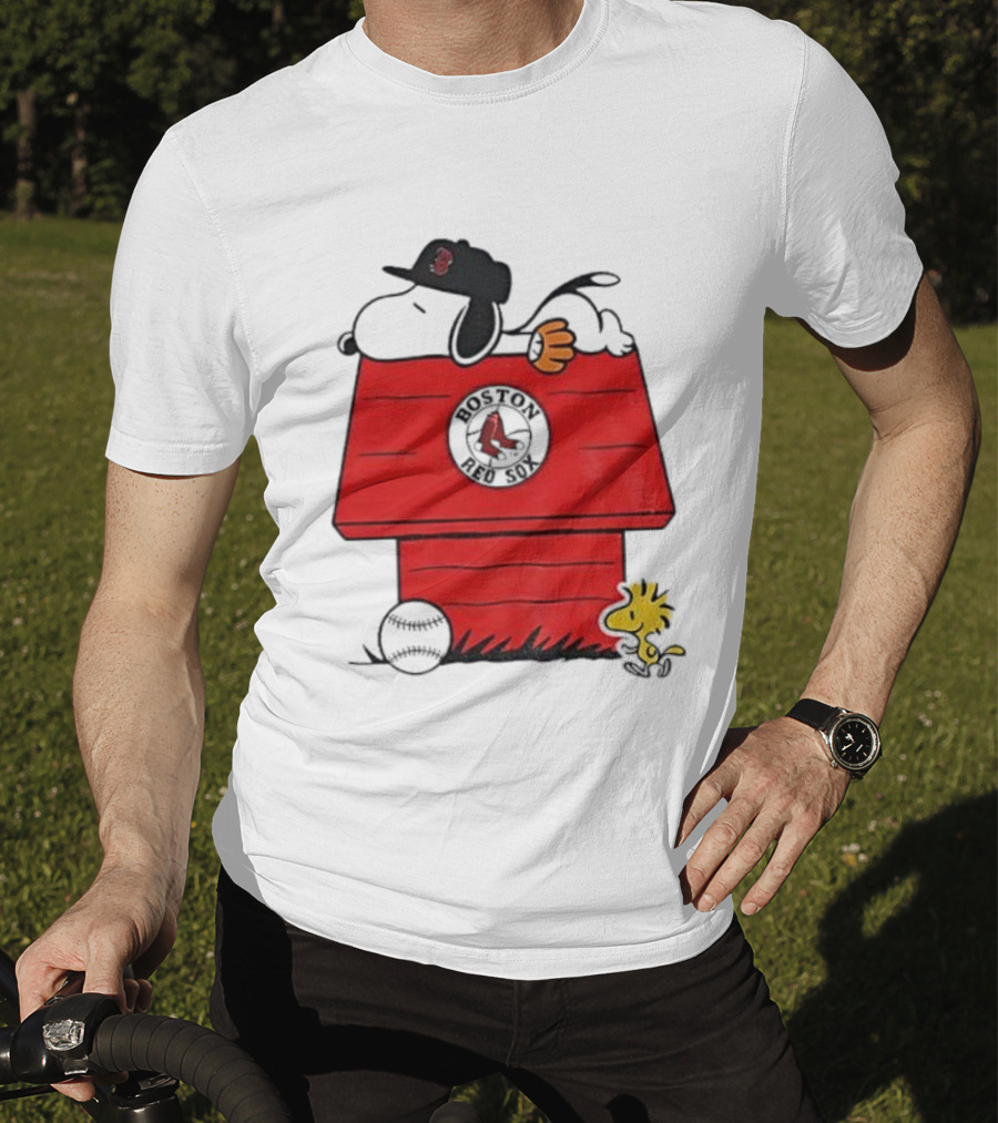 Snoopy Woodstock Boston Red Sox Dugout MLB Baseball T-Shirt