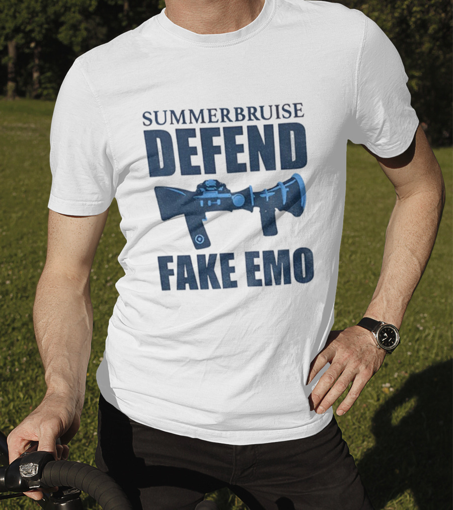 Summerbruise Defend Fake Emo Gun Graphic T-Shirt