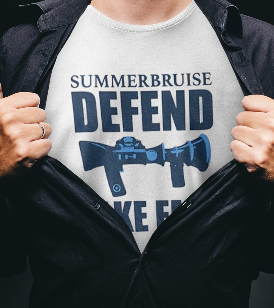 Summerbruise Defend Fake Emo Gun Graphic T-Shirt