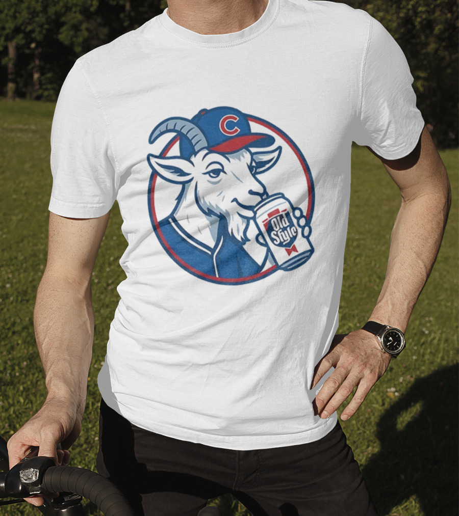 Wrigley Goat Chicago Cubs Old Style Beer MLB 2025 T-Shirt