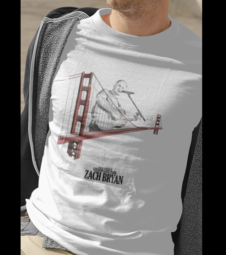 Zach Bryan Golden Gate Bridge 2025 Kings Of Leon Guitar Photo T-Shirt