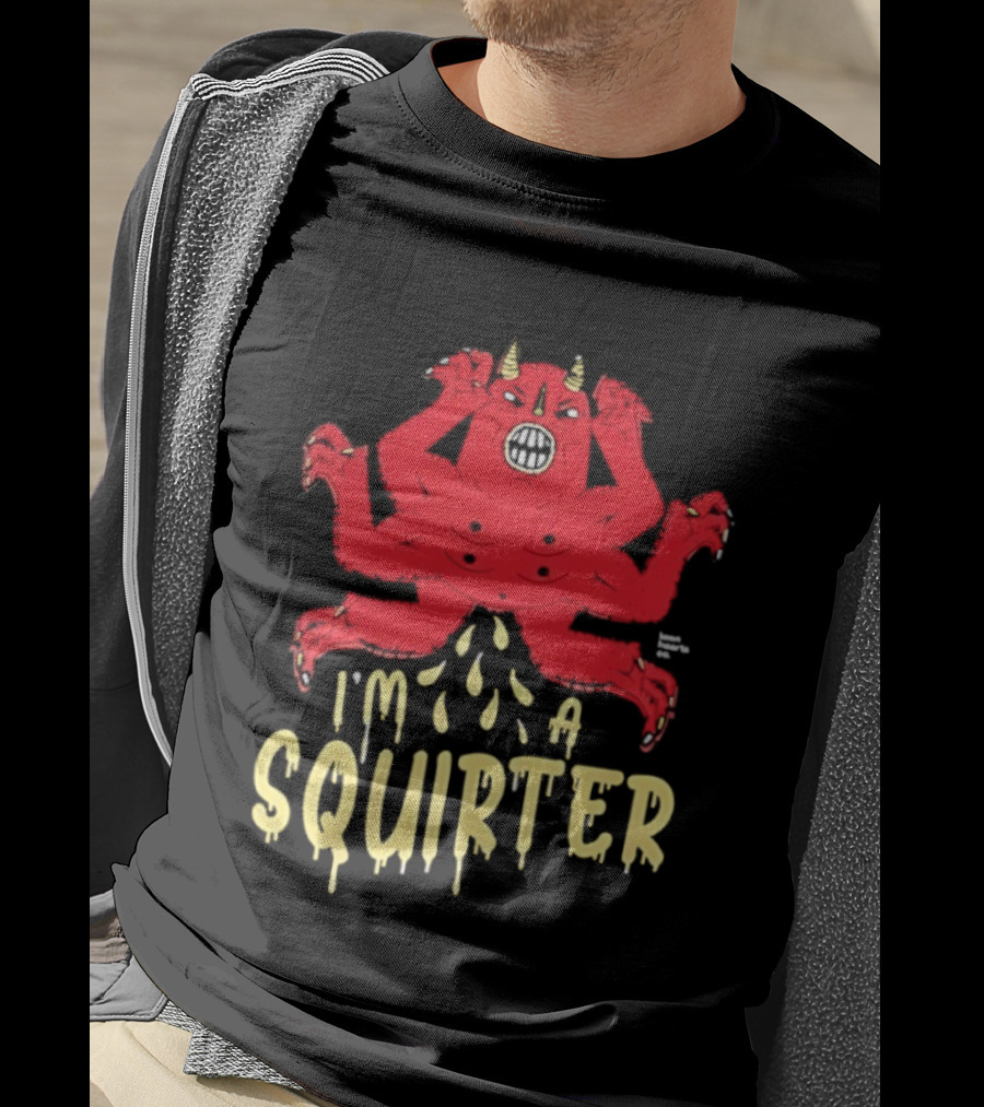 Edgy Devil Character I'm A Squirter Humor Design T-Shirt