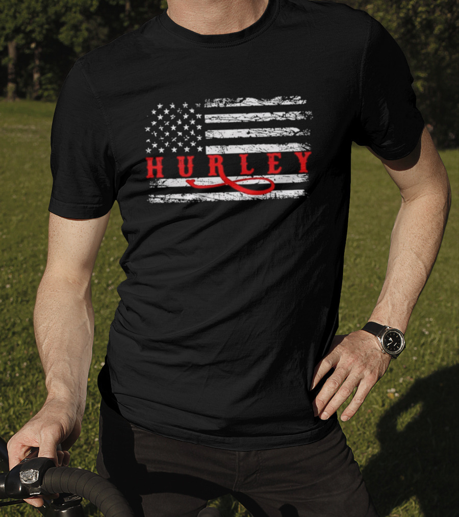 Hurley American Flag Retro Style T-Shirt