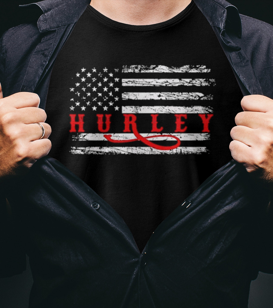 Hurley American Flag Retro Style T-Shirt