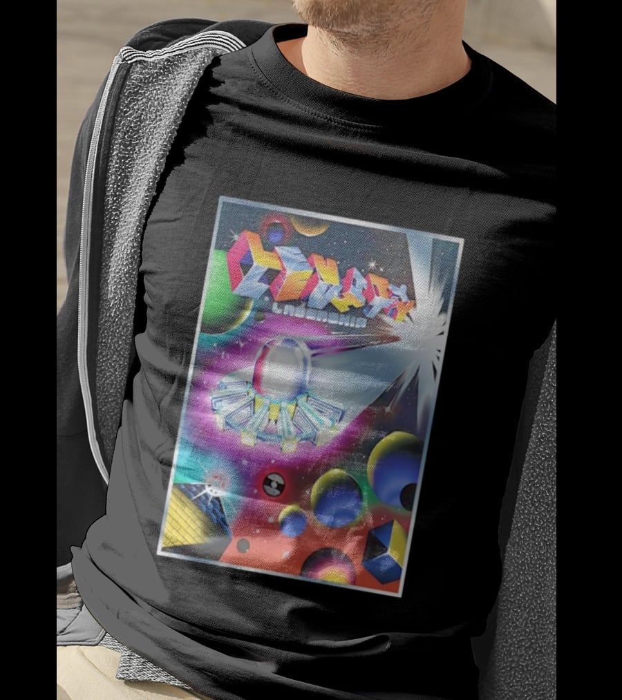 Levity Lasership Tour Cosmic Adventure Spaceship And Planets Retro Sci-Fi Theme T-Shirt