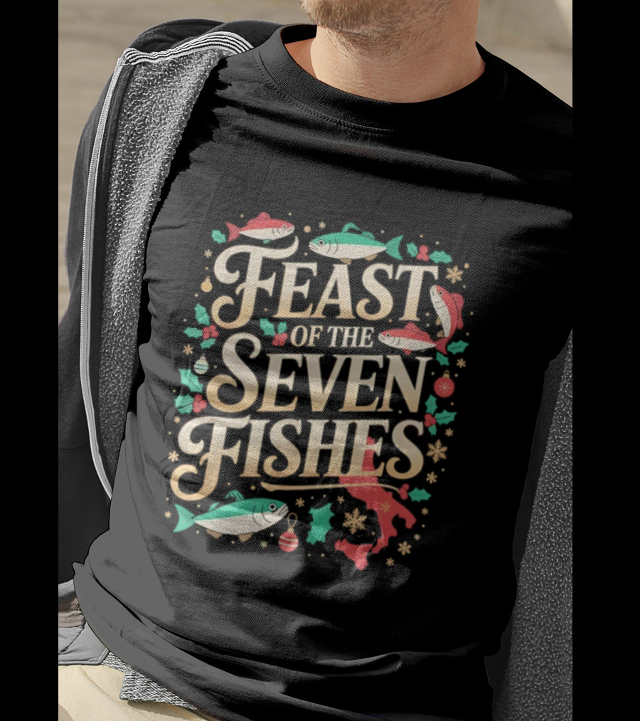 Feast Of The Seven Fishes Italy Christmas Eve Tradition T-Shirt