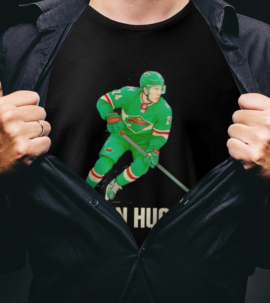 Quinn Hughes Minnesota Wild Hockey Skater T-Shirt